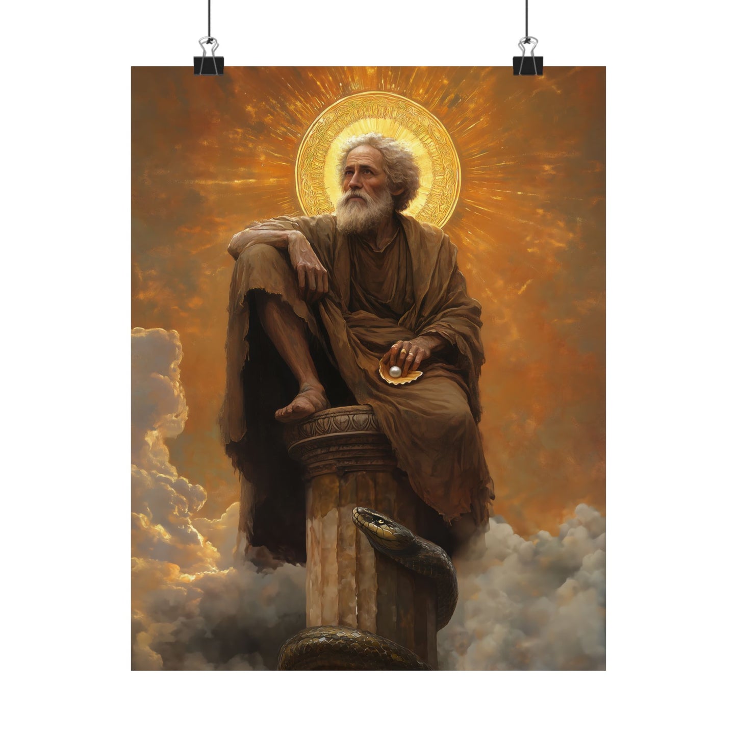 Saint Simeon Stylites - Sanctified Souls Print - Multiple Sizes - Premium Posters - Catholic Art - Christian Home Decor Artwork