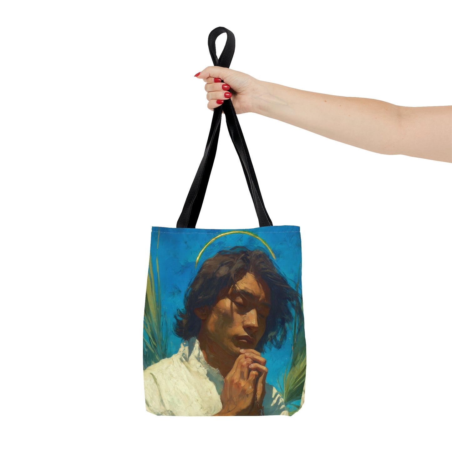 Saint Lorenzo Ruiz - Tote Bag - Large Medium Small Faith Art Bag - Bible Study Faith Purse - Double Sided Prayer Tote