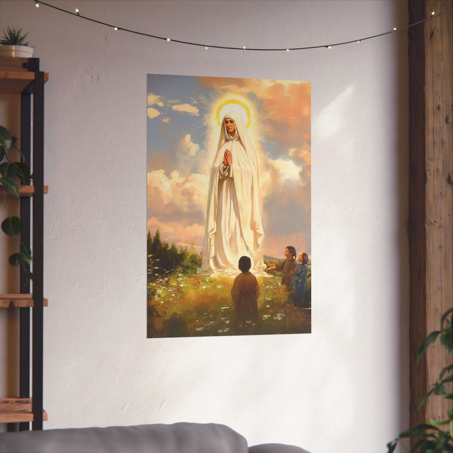 Our Lady of Fátima Poster Print - Sanctified Souls Print - Multiple Sizes - Premium Posters - Catholic Art for your home