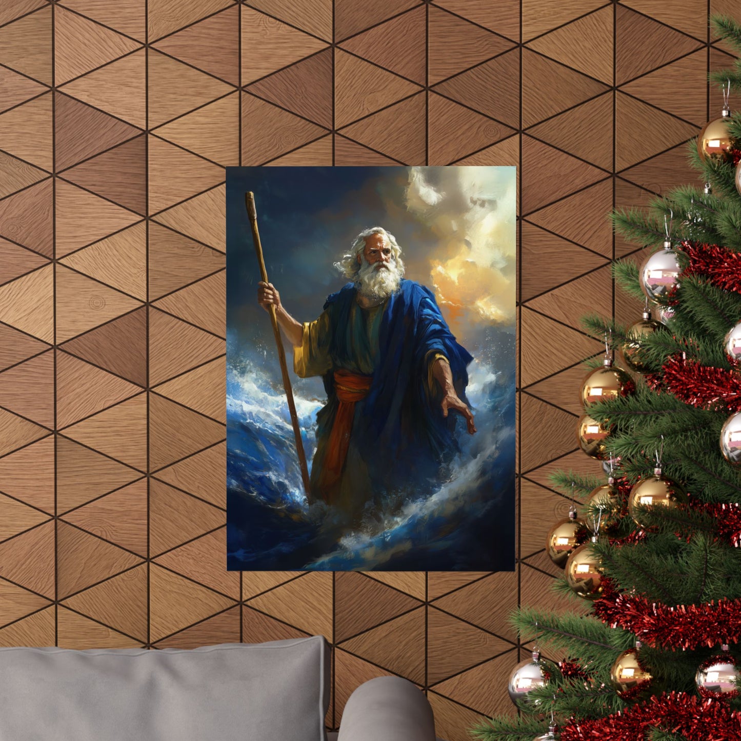 Moses Before the Trembling Sea - Sanctified Souls Print - Multiple Sizes - Premium Matte Vertical Posters