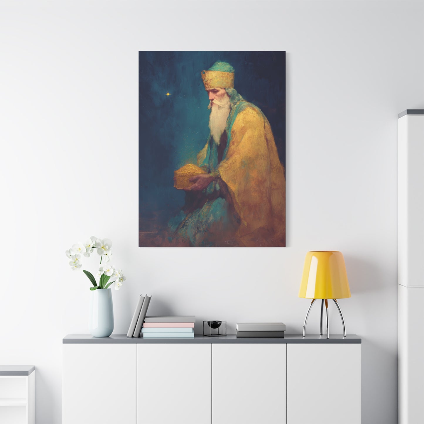 Caspar and the Offering of Worship - 3 Wise Men - Gallery Wrapped Canvas - Print - Religious Art for your Home - Catholic