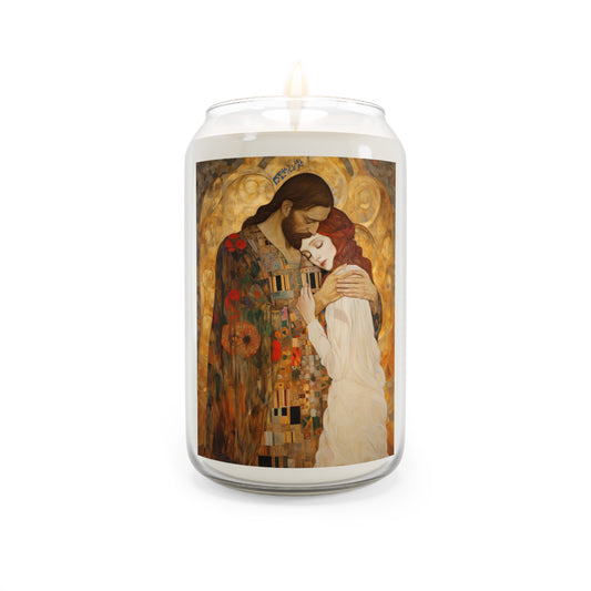 Christ Embracing Mary Magdalene Scented Prayer Candle, 13.75oz - Tall Large Size Natural Soy
