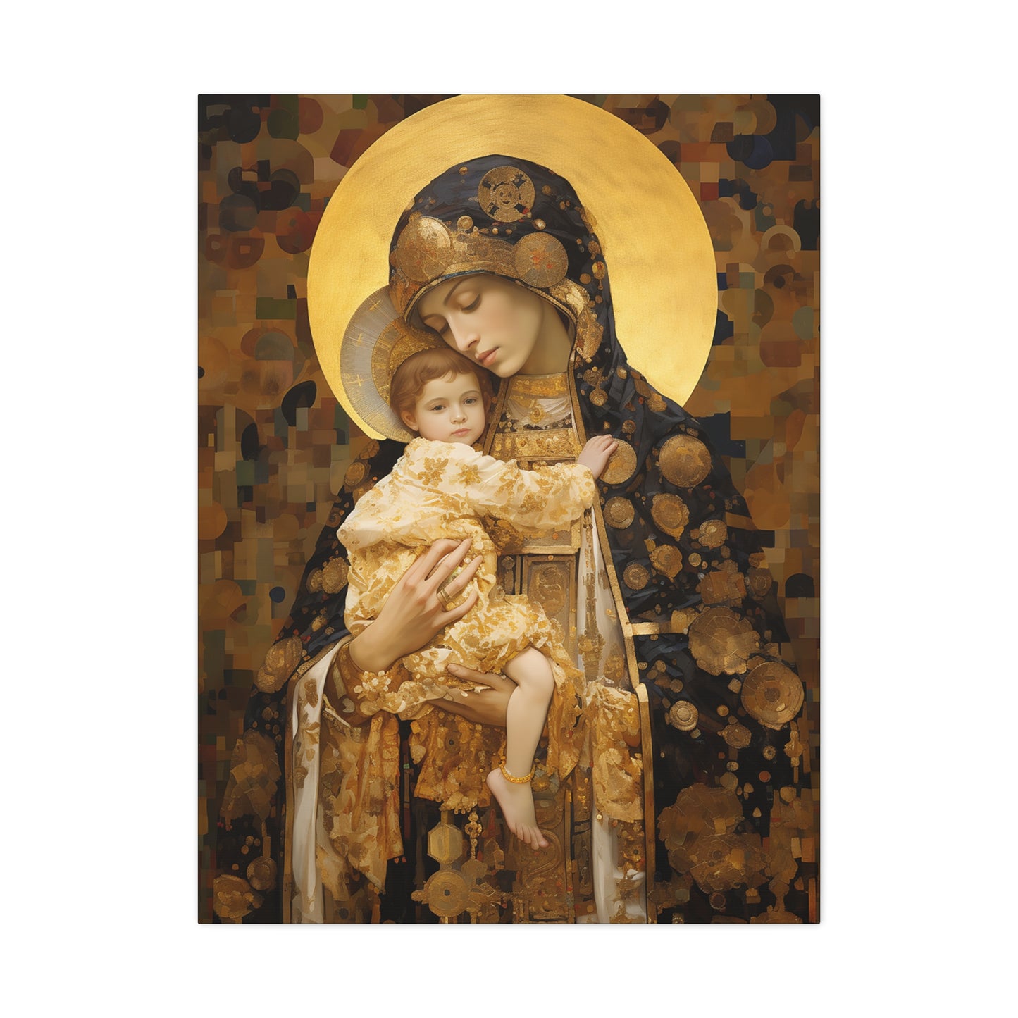 The Light of Love - Museum Wrapped Canvas - Sanctified Souls Print - Religious Art for your Home - The Virgin Mary and The Christ Child