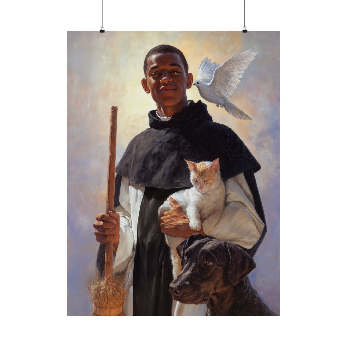 Saint Martin de Porres - Sanctified Souls Print - Multiple Sizes - Premium Matte Vertical Posters