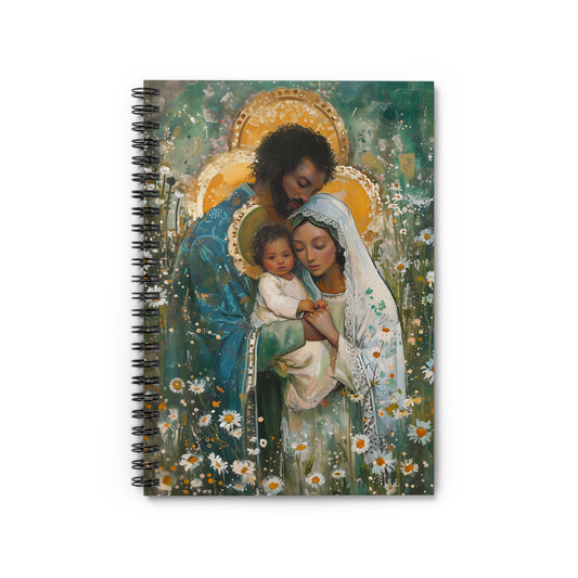 Sacred Sanctuary - Mary, Joseph, and the Infant Jesus Spiral Journal - Sanctified Souls Art - Religious Based Notebook - Spiral Notebook