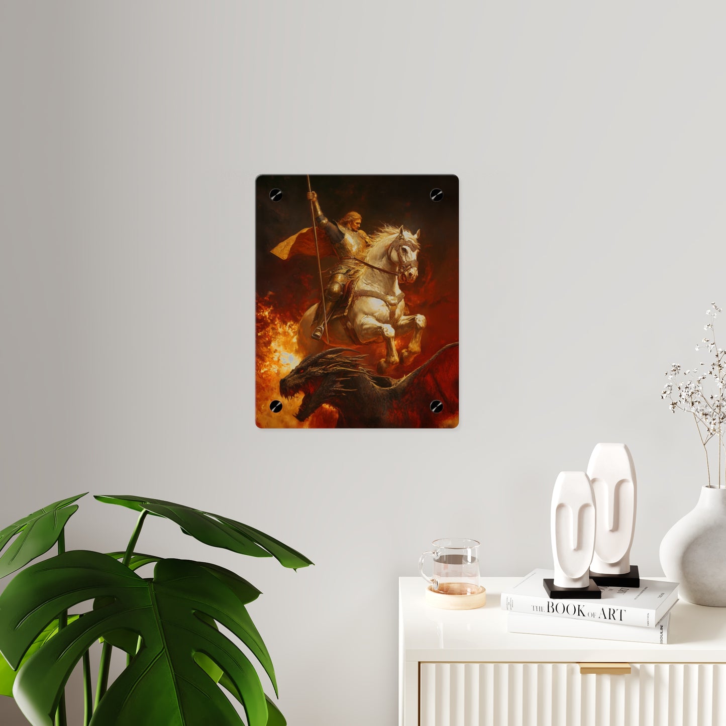 Saint George Wall Art Panel - Ready to Hang Acrylic Print - Catholic Saint Art - Patron Saint Print - No Frame needed
