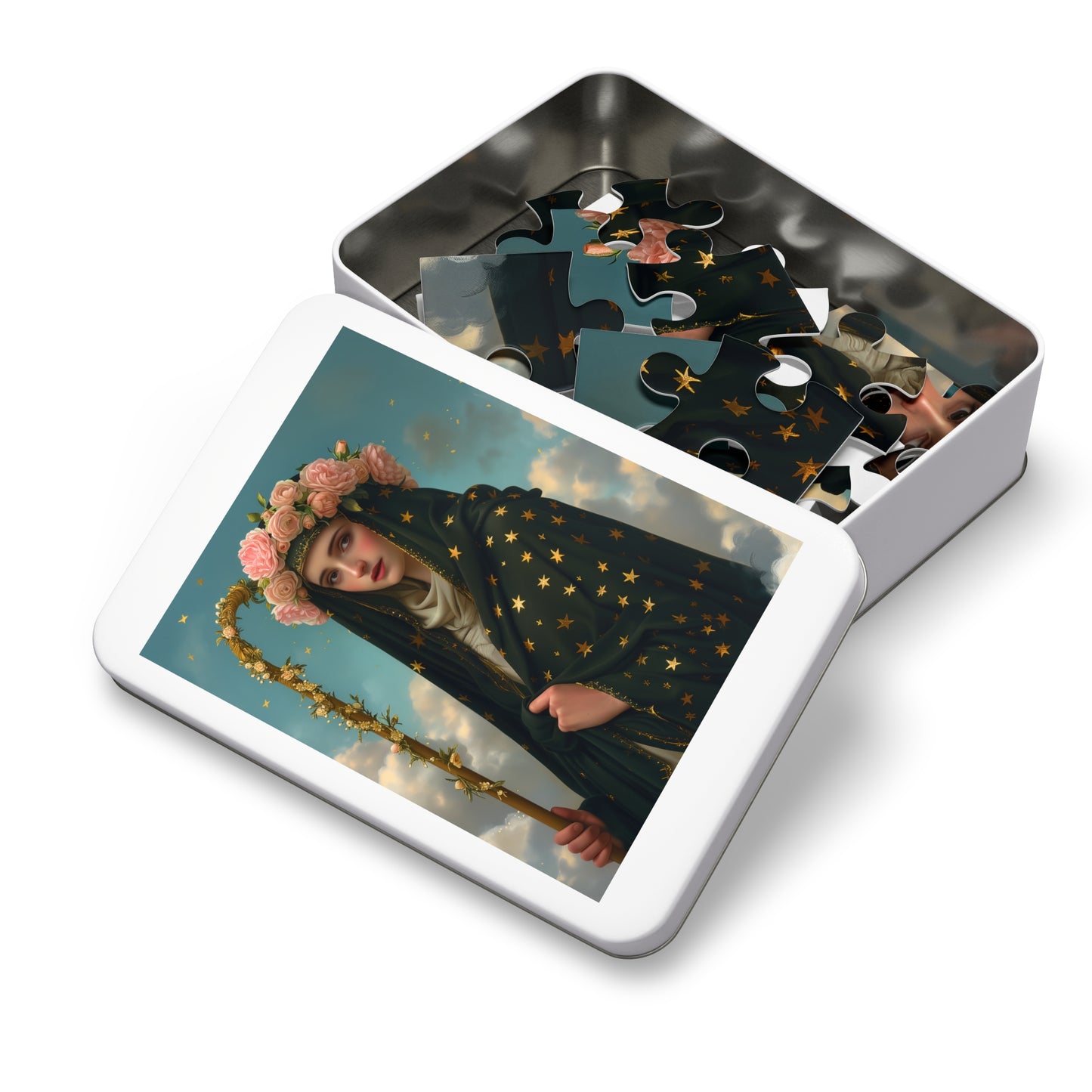 Saint Aldegund / Aldegundis - Puzzle and Keepsake Tin - Religious Jigsaw Puzzle (30, 110, 252, 500,1000-Piece) - Religious Puzzle