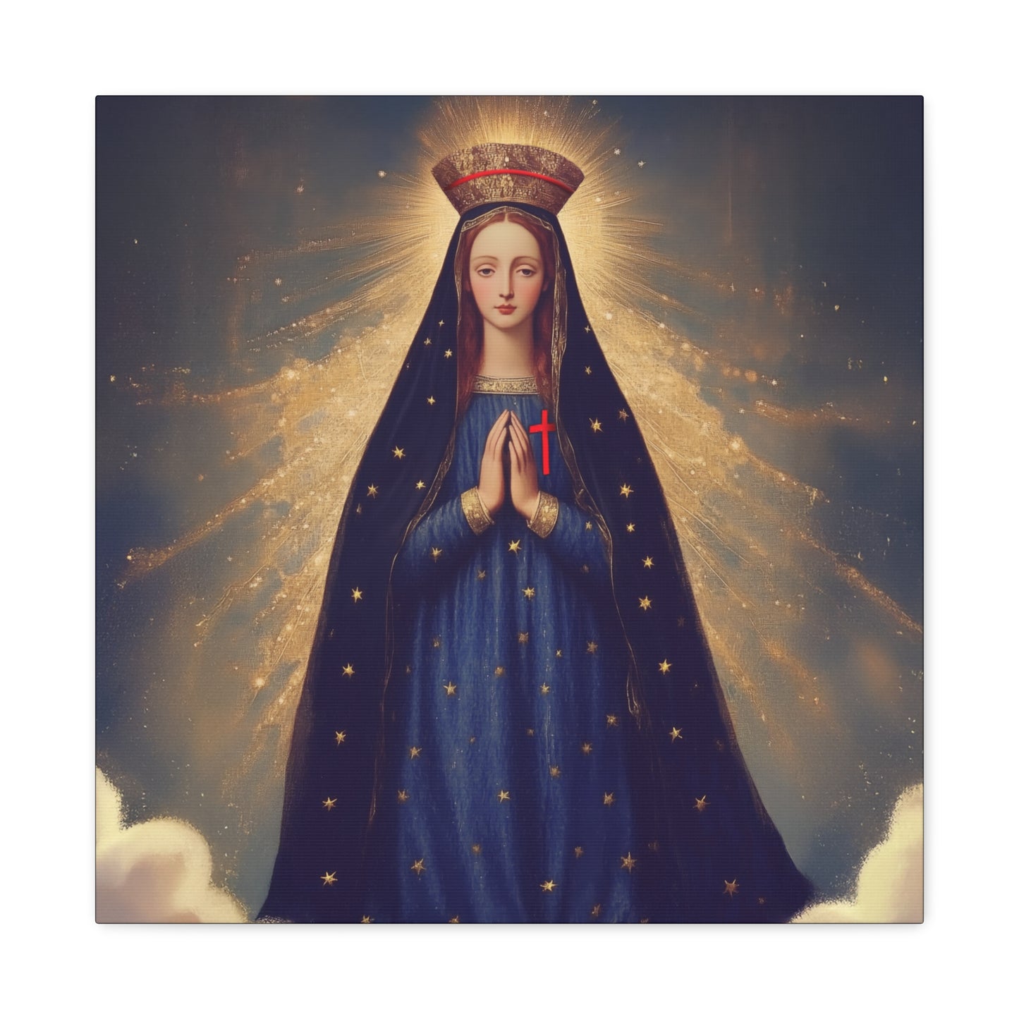 Our Lady of Pontmain - Multiple Sizes - Catholic Home art - Museum Wrapped Canvas - Sanctified Souls Print - Mother Mary Art