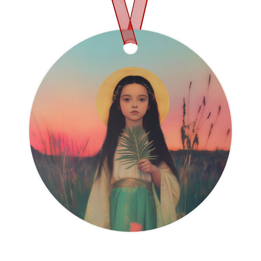 Saint Charity Metal Ornament - Religious Holiday Christmas Ornament and Keepsake - Prayer Ornament - Catholic Christmas Gift