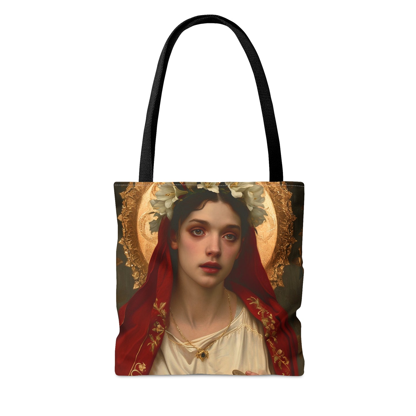 Saint Emerentiana Tote Bag - Large Medium Small Faith Art Bag - Carry all reusable Art purse - Double Sided - Religious Saint Art