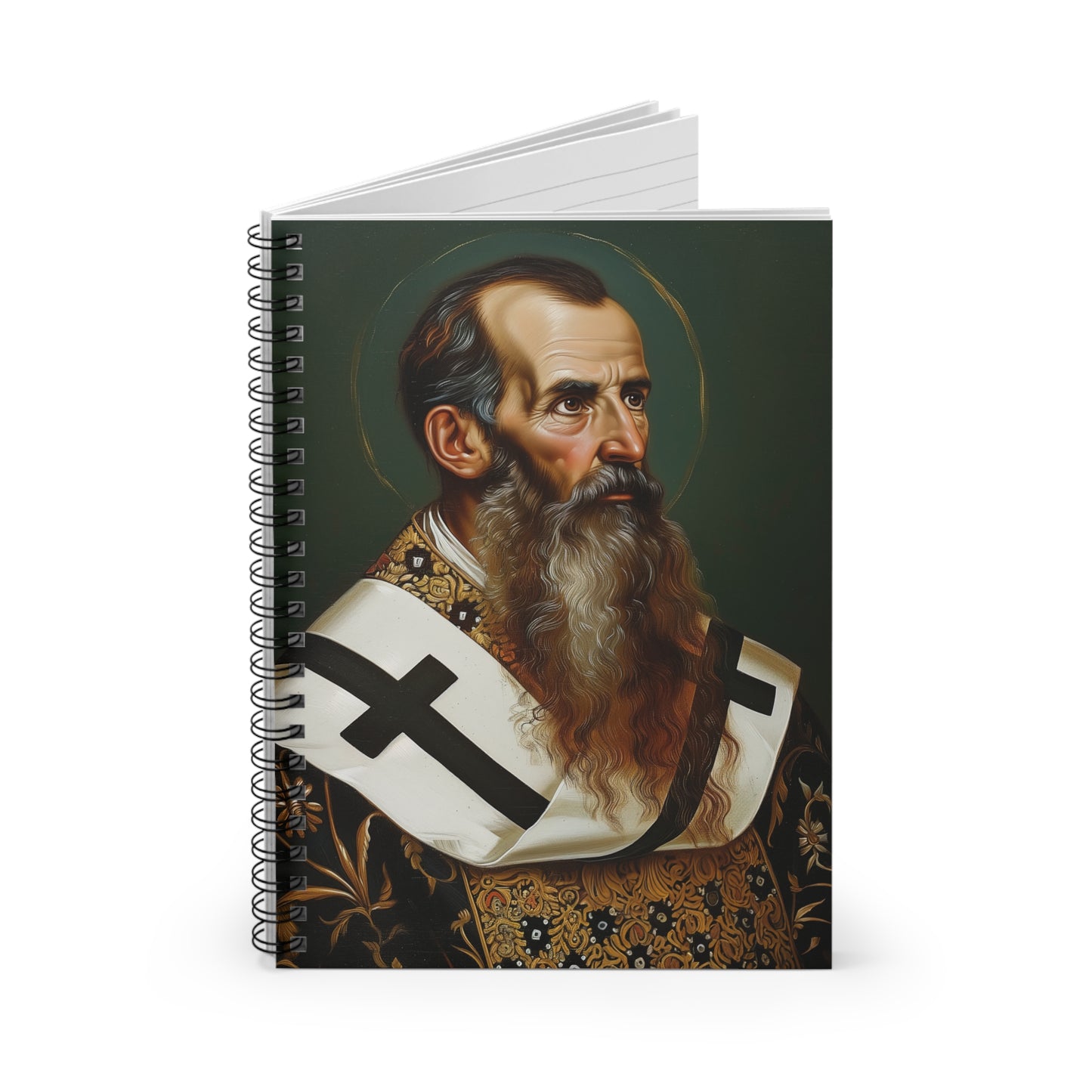 Saint Basil the Great - Sanctified Souls Art - Religious Based Notebook - Spiral Notebook - Ruled Line