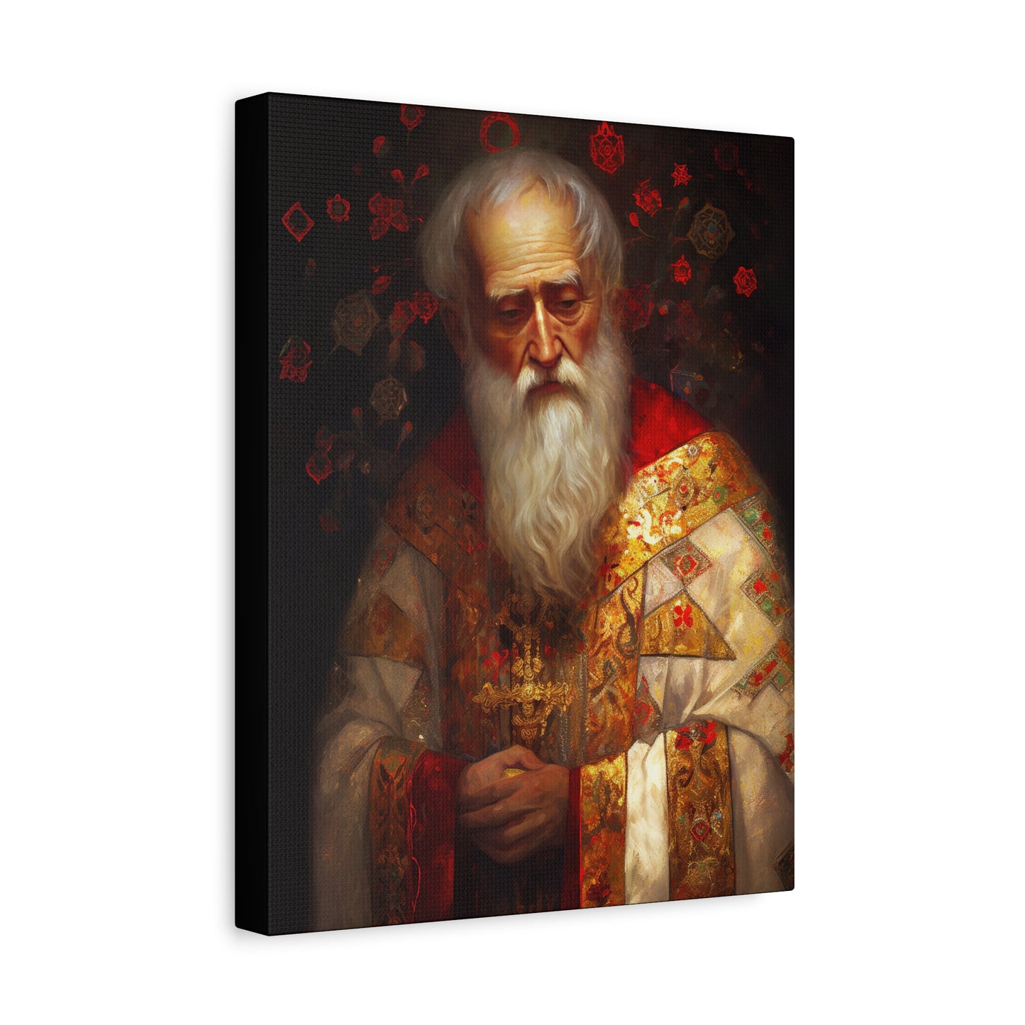 Saint Nicholas - Museum Wrapped Canvas - Sanctified Souls Print - Religious Art for your Home - Father Christmas - Catholic Christmas