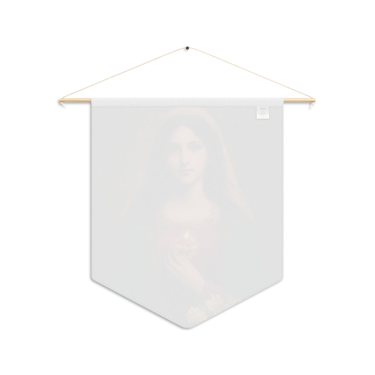 The Immaculate Heart of Mary - Mother Mary - Marian Art - Pennant / Banner / Wall Hanging - Catholic Art - Large - 18" x 21"