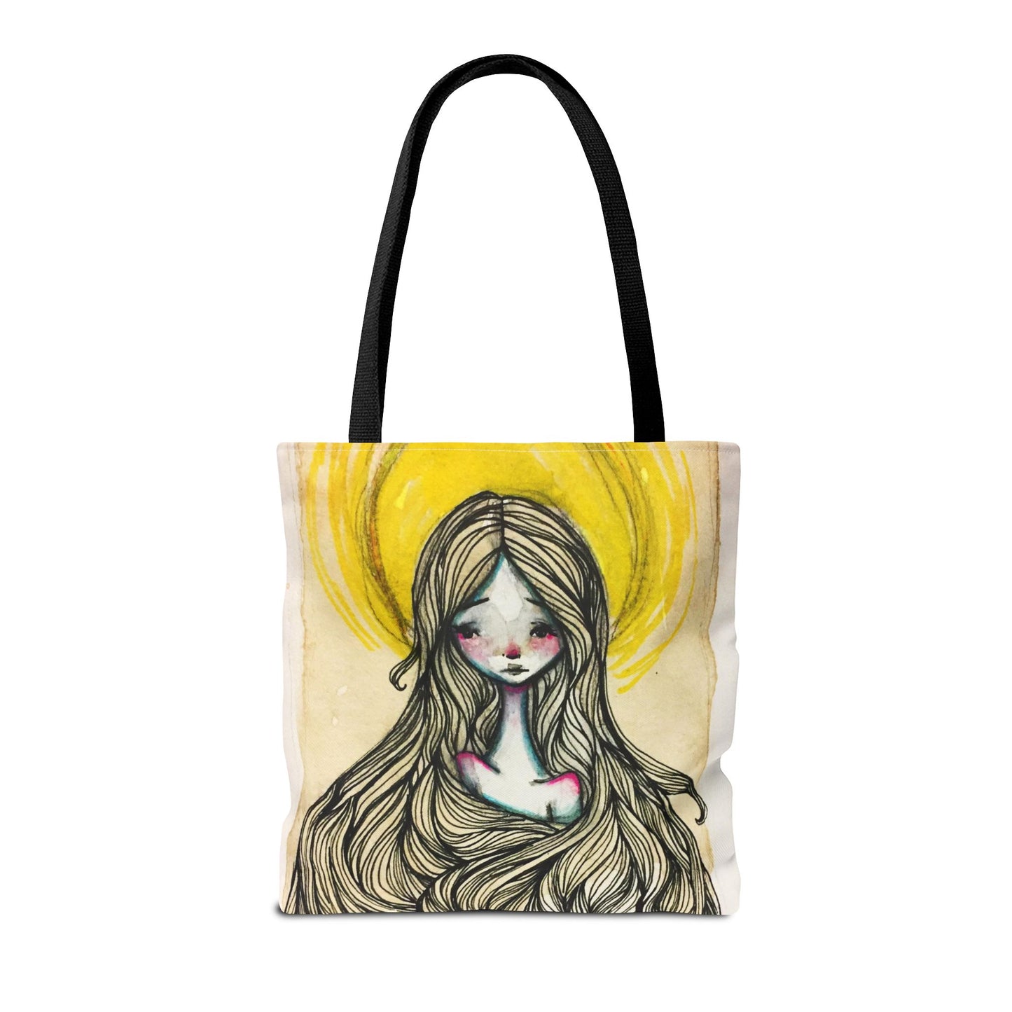 Saint Agatha of Sicily Tote - Hand-Drawn Catholic Art - Prayer Bag | Christian Devotional Tote | Sanctified Solocosmo Religious Tote