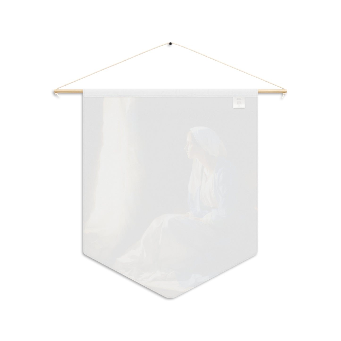 Mary's Yes - Quiet Fiat - Mother Mary - Marian Art - Pennant / Banner / Wall Hanging - Catholic Art - Large - 18" x 21"