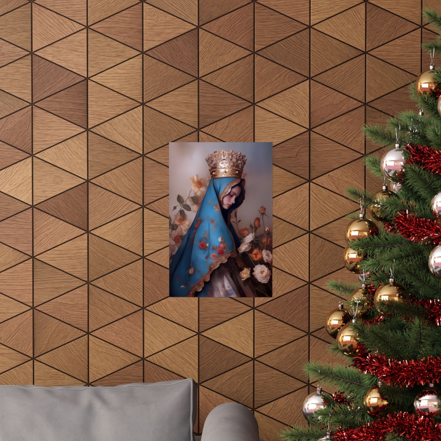 Our Lady of the Roses - Sanctified Souls Print - Multiple Sizes - Premium Matte Vertical Posters - Mother Mary Print