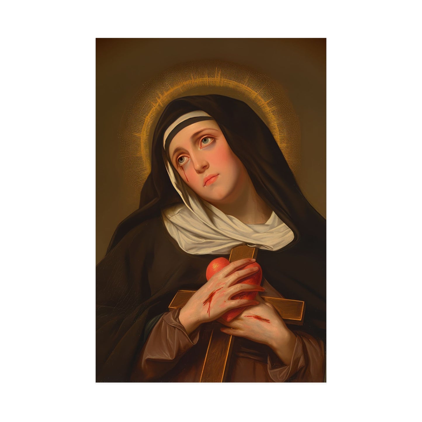 Saint Veronica Giuliani - Sanctified Souls Print - Multiple Sizes - Premium Posters - Catholic Art - Christian painting