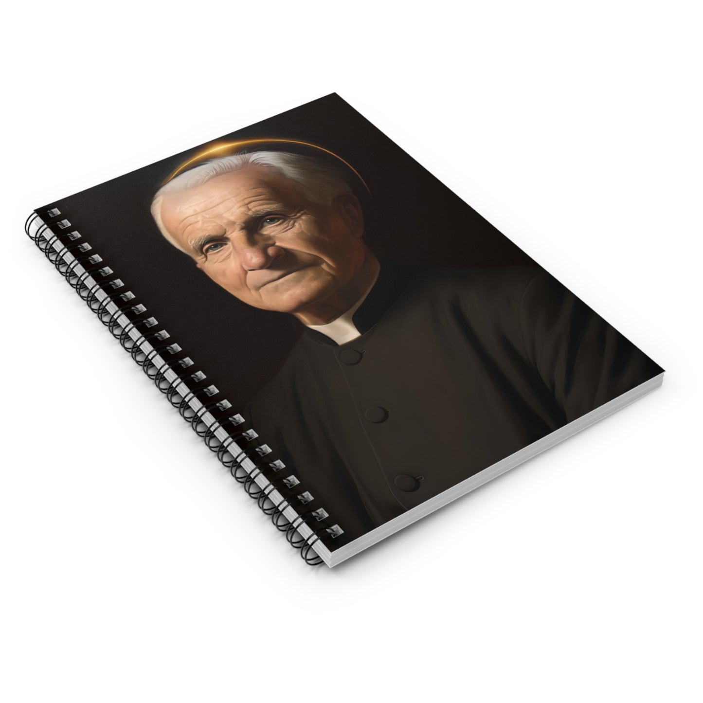 Saint André Bessette - Sanctified Souls Art - Religious Based Notebook - Spiral Notebook - Ruled Line