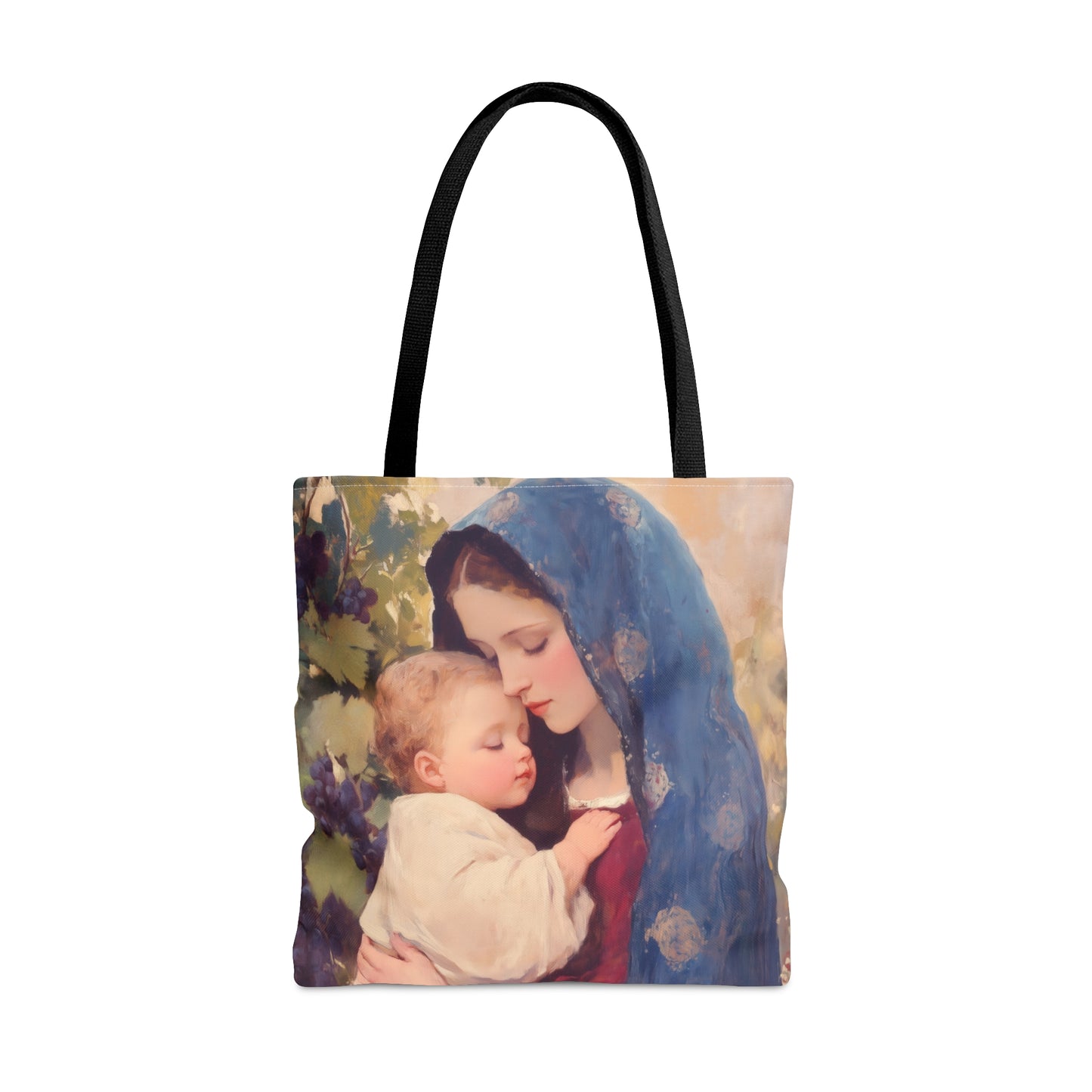 Our Lady of the Grapes / Out Lady of the Harvest - Tote Bag - Large Medium Small Faith Art Bag - Catholic Faith Purse - Mother Mary