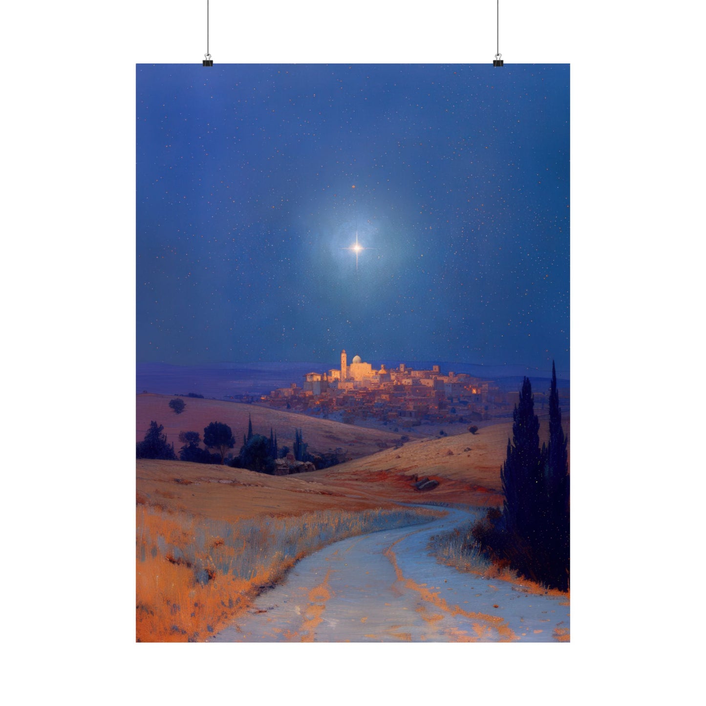 Bethlehem Wrapped in the Light of His Coming - Sanctified Souls Print - Multiple Sizes - Premium Matte Vertical Posters
