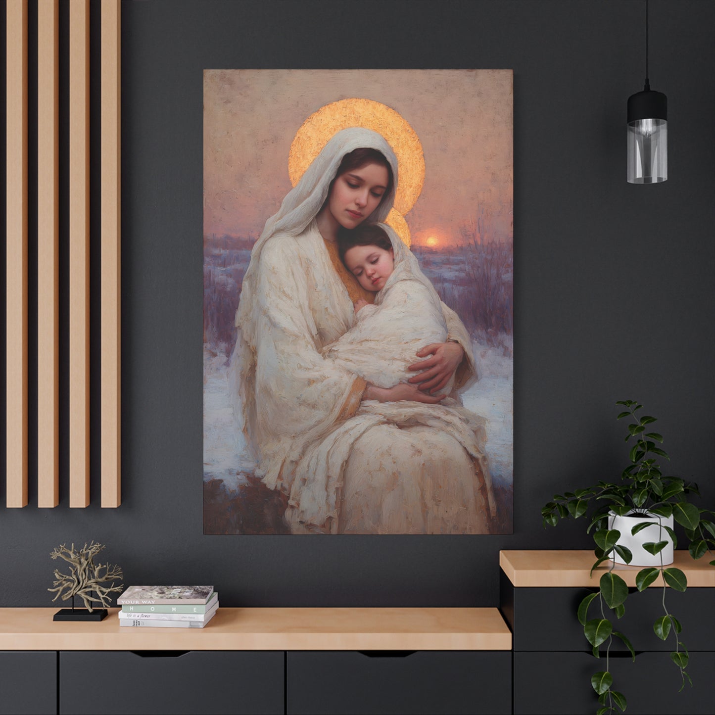 The Love That Stays - Mother Mary and the Christ Child - Gallery Wrapped Canvas - Print - Religious Art for your Home - Catholic Art Print