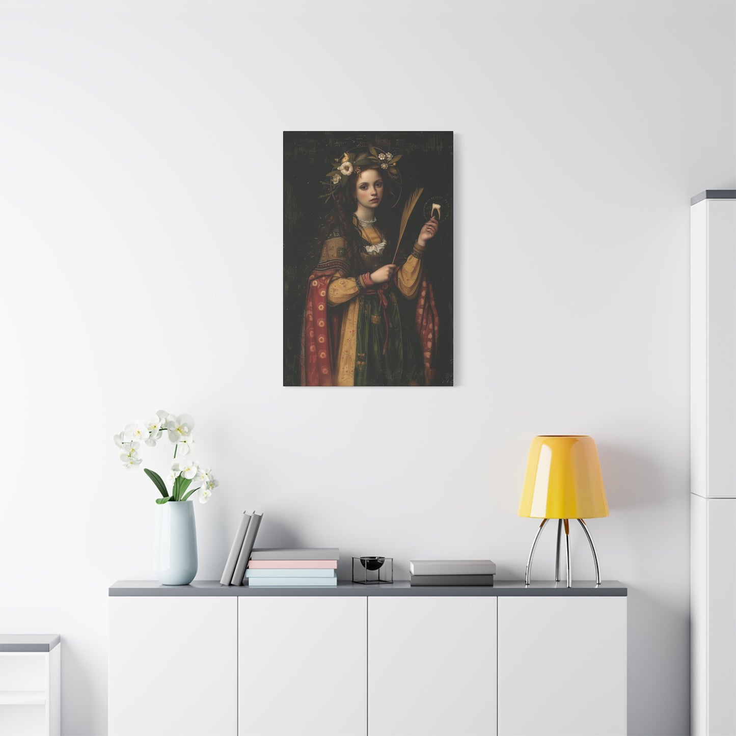 Saint Apollonia - Museum Wrapped Canvas - Print - Religious Art for your Home - Catholic art print - prayer room art