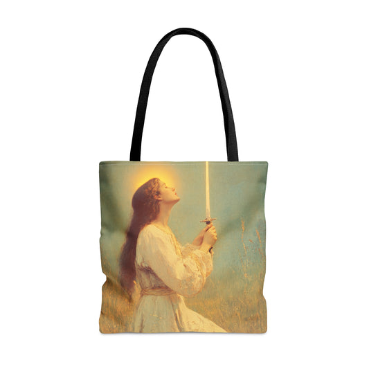 Saint Joan of Arc - Tote Bag - Large Medium Small Faith Art Bag - Bible Study Faith Purse - Double Sided