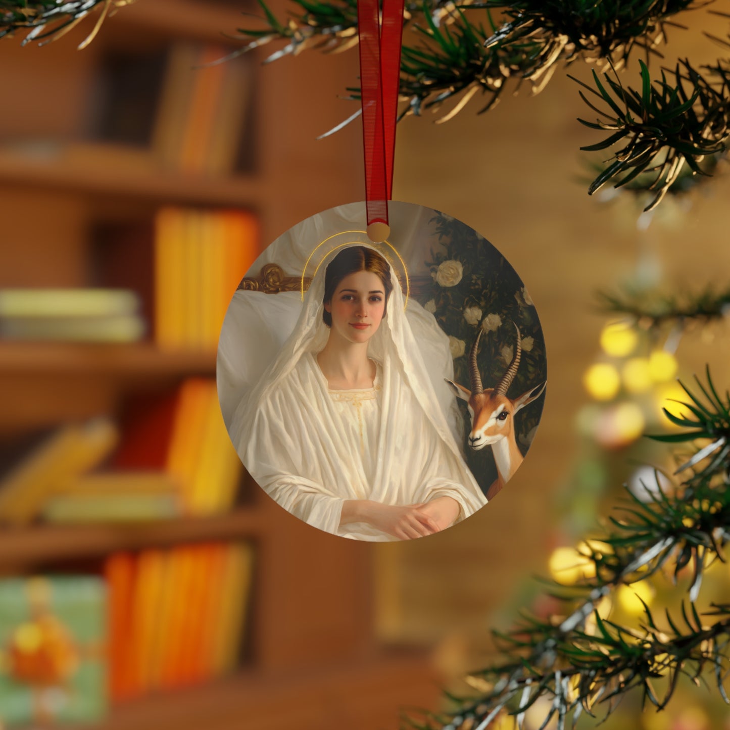 Saint Tabitha Metal Ornament - Religious Holiday Christmas Keepsake - Religious Catholic Tree Ornament - Christmas Gift