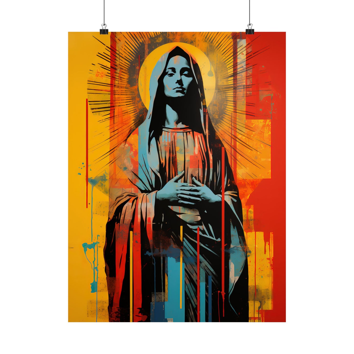 Mary's Light - Sanctified Souls Print - Multiple Sizes - Premium Matte Vertical Posters - Virgin Mary Pop art Print