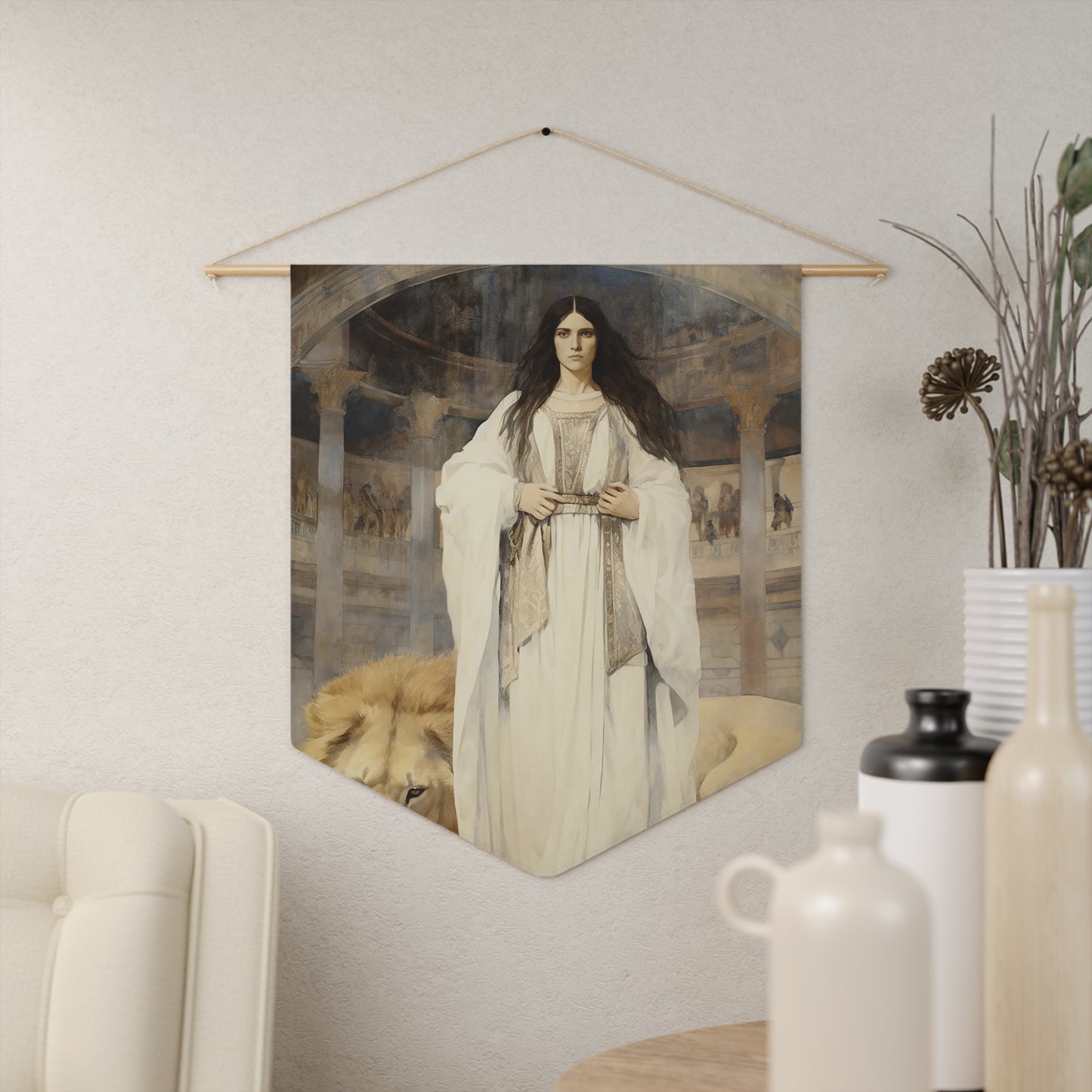 Saint Euphemia Wall Banner / Wall Hanging - Unique Religious Art for your home - Prayer room - Catholic Home Art - 18" x 21"