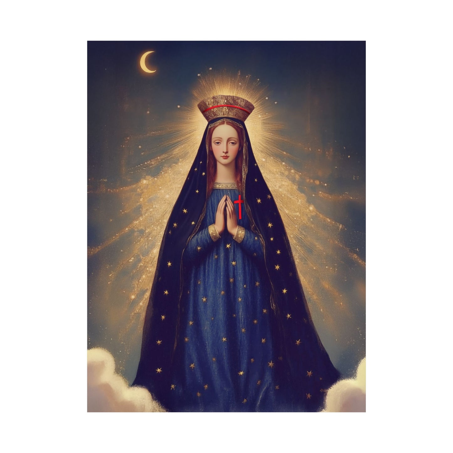 Our Lady of Pontmain -  Sanctified Souls Print - Multiple Sizes - Premium Posters - Catholic Art - Christian Home - Mother Mary Art