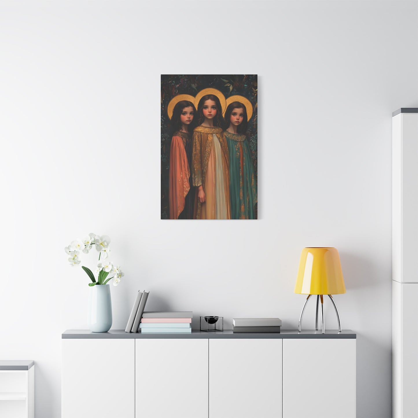 Saints Faith, Hope and Charity - Museum Wrapped Canvas - Print - Religious Art for your Home - Christian print - Prayer Room Catholic Saint