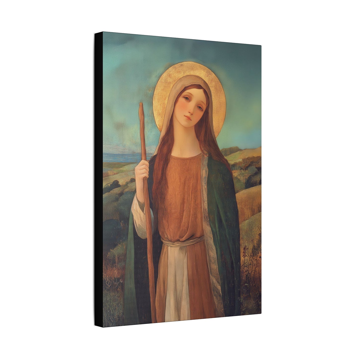Saint Breage // Saint Breaca -  Wrapped Canvas Print - Multiple Sizes - Catholic Home art Matte Canvas, Stretched