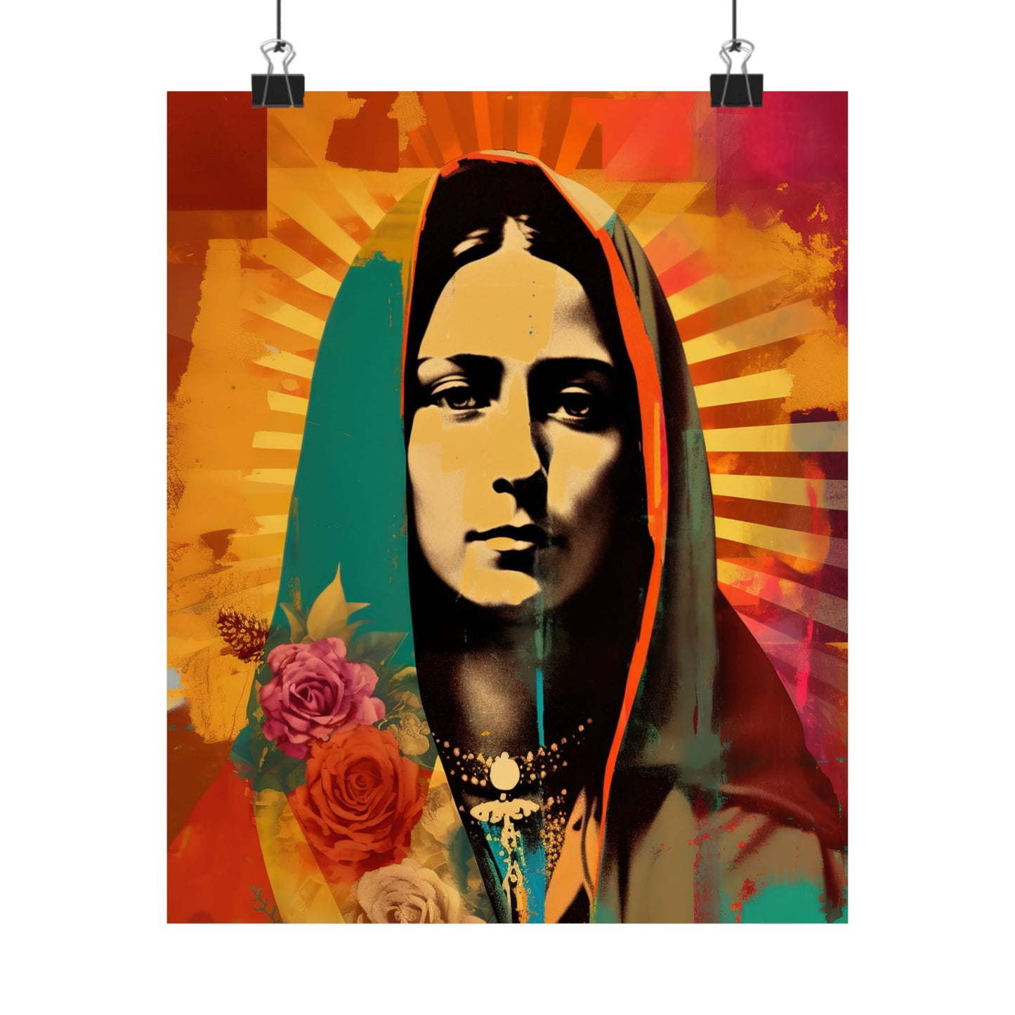 Radiant Guadalupe  - Sanctified Souls Print - Multiple Sizes - Premium Matte Vertical Posters - Our lady