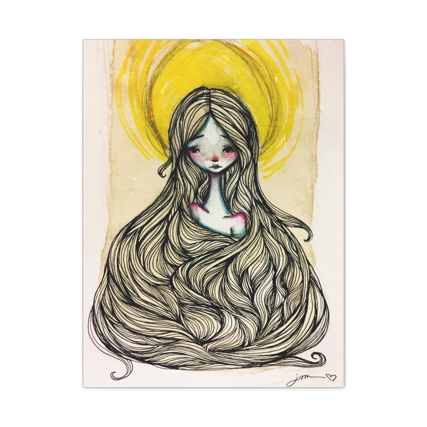 Saint Agatha of Sicily Canvas Print - Hand-Drawn Catholic Art Print | Christian Sacred Wall Art | Sanctified Solocosmo Religious Artwork