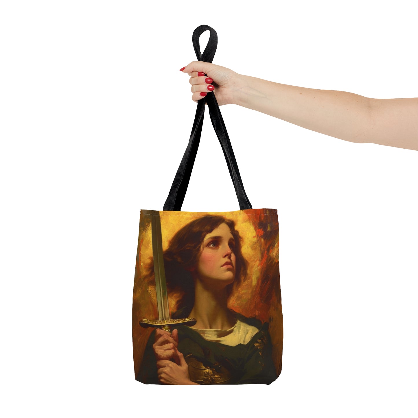 Saint Joan of Arc Tote Bag - Three sizes - Large Medium Small Faith Art Bag - Catholic purse - Double Sided - Patron Saint Art