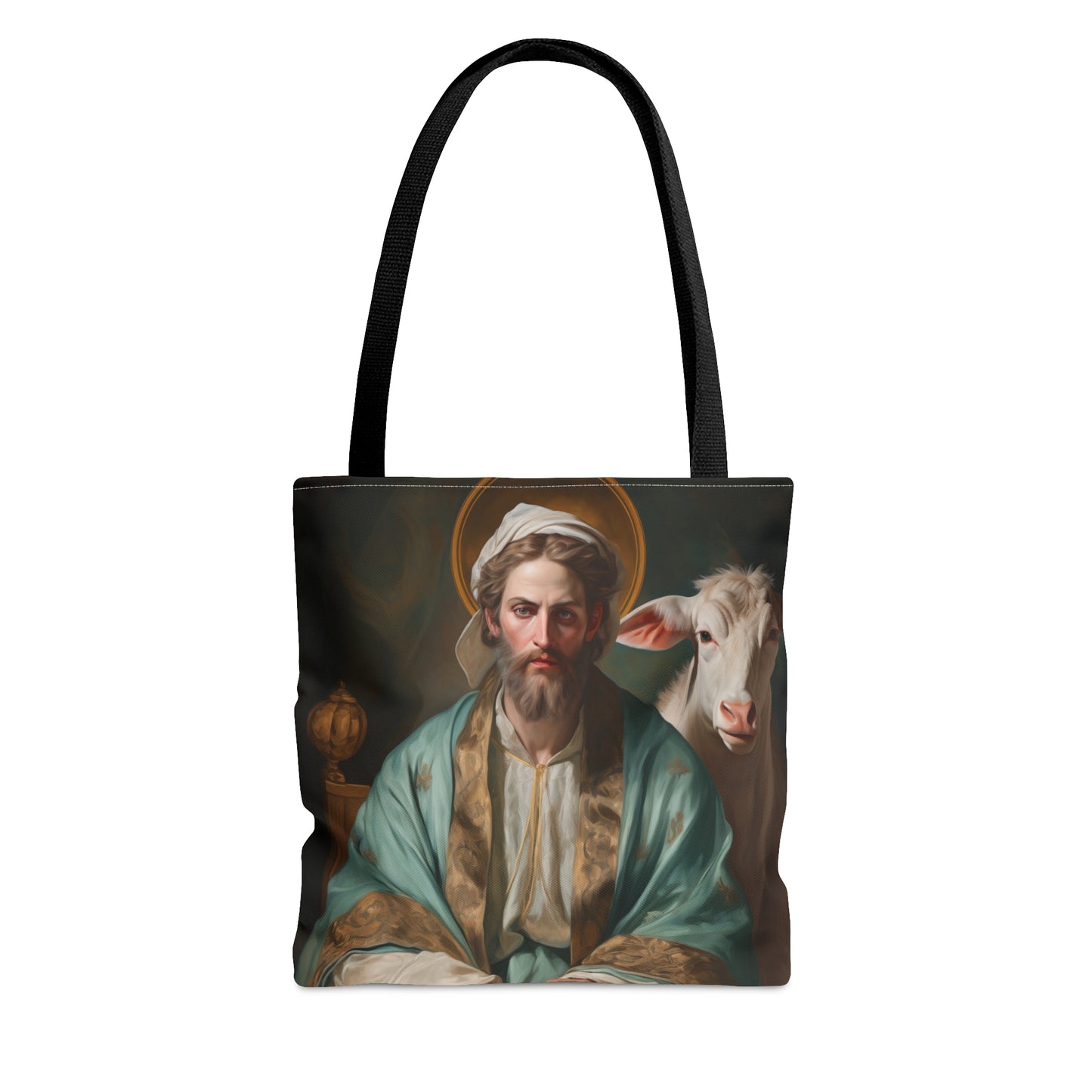 Saint Luke the Evangelist Tote Bag - Large Medium Small Faith Art Bag - Re usable Tote Purse - Double Sided - Catholic Art Bag