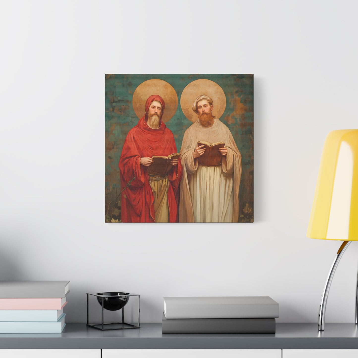 Saints Cosmas and Damian - Multiple Sizes - Catholic Home art - Museum Wrapped Canvas - Sanctified Souls Print - Catholic Martyr Art