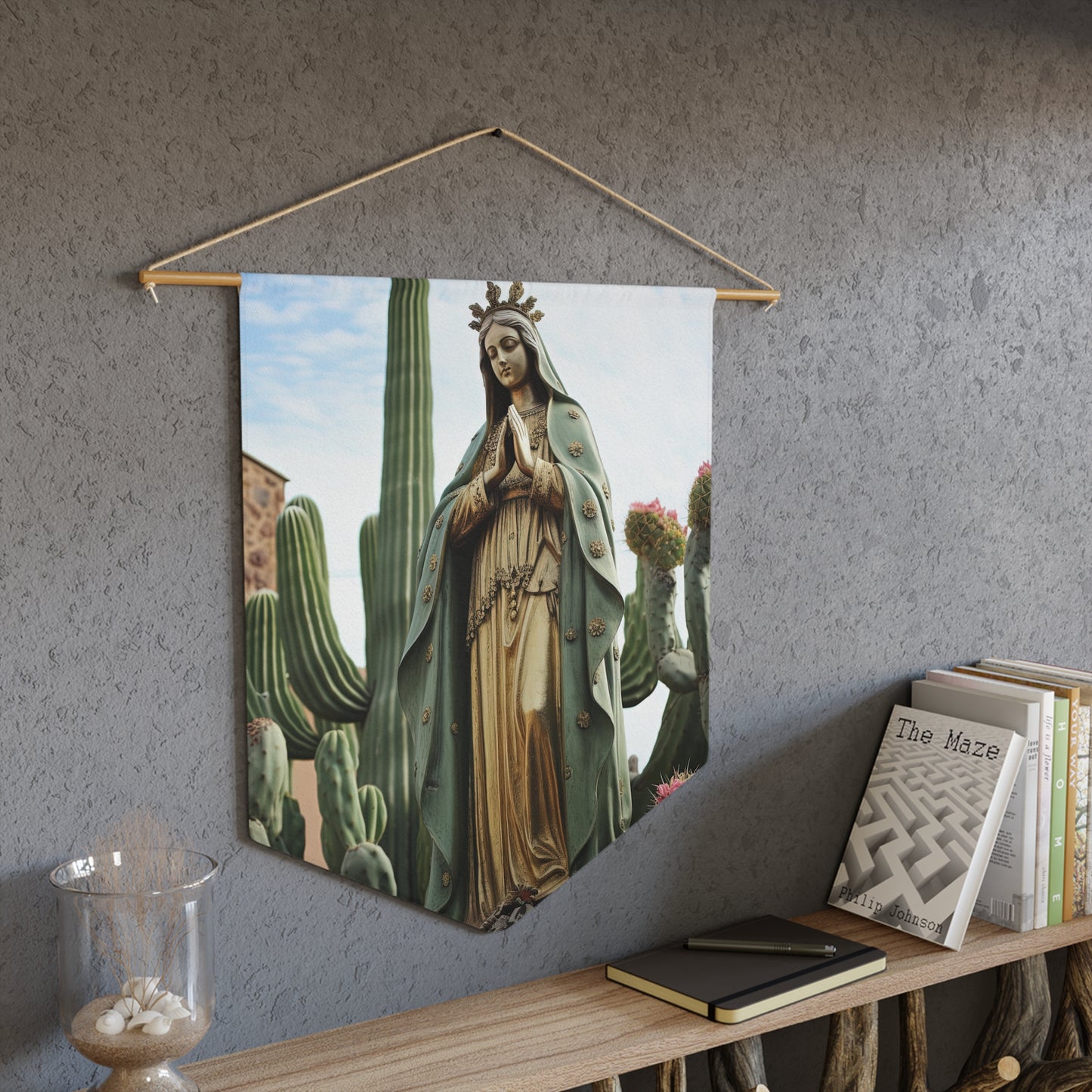 Our Lady of Guadalupe Wall Banner / Wall Hanging - Unique Religious Art for your home - Prayer room - Catholic Home Art - 18" x 21"