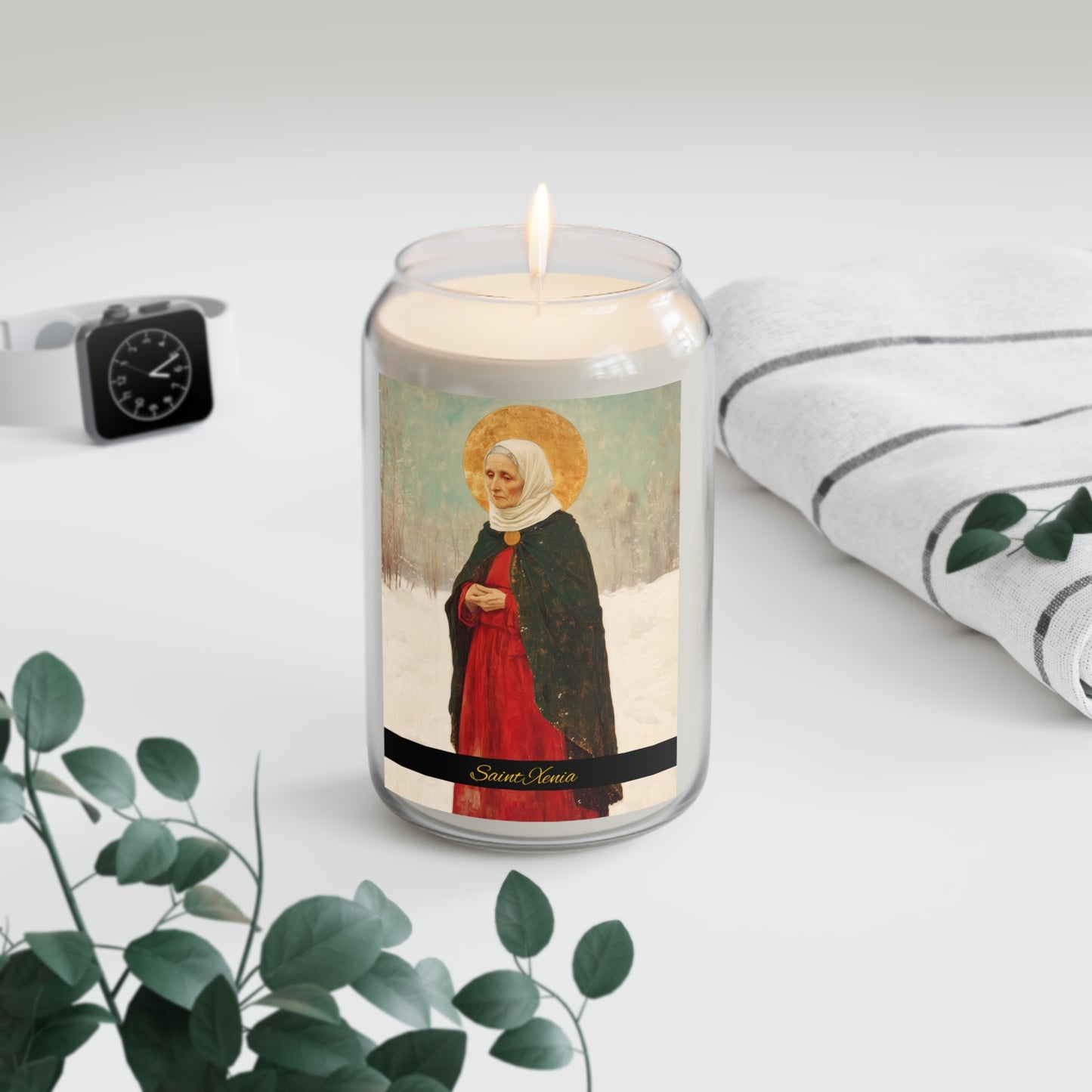 Saint Xenia - Russian Saint Art - Scented Prayer Candle, 13.75oz - Tall Size - Religious Prayer Candle - Desert Mother Saint
