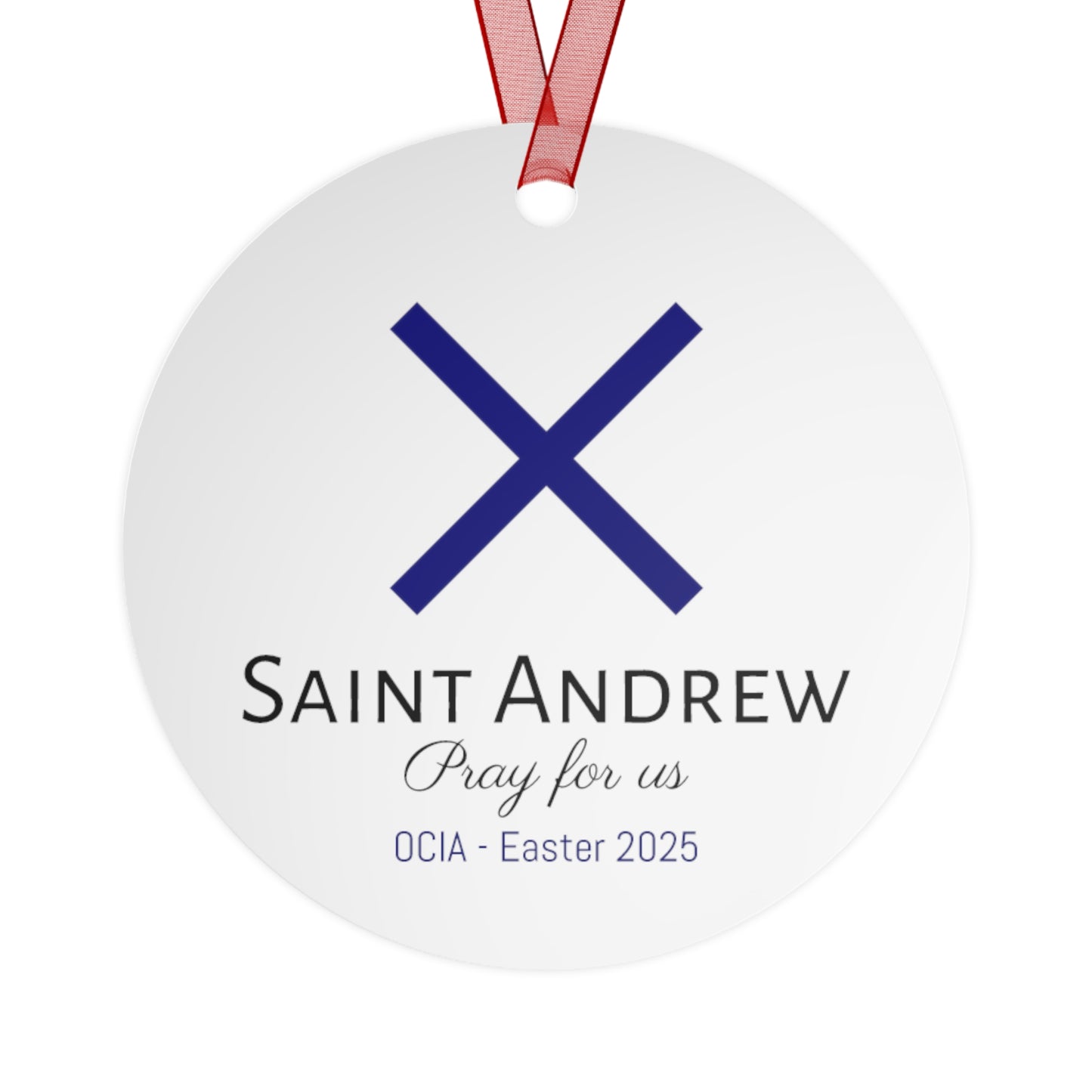 Saint Andrew the Apostle Metal Ornament - Religious Holiday Christmas Keepsake - Religious Catholic Tree Ornament - Christmas Gift