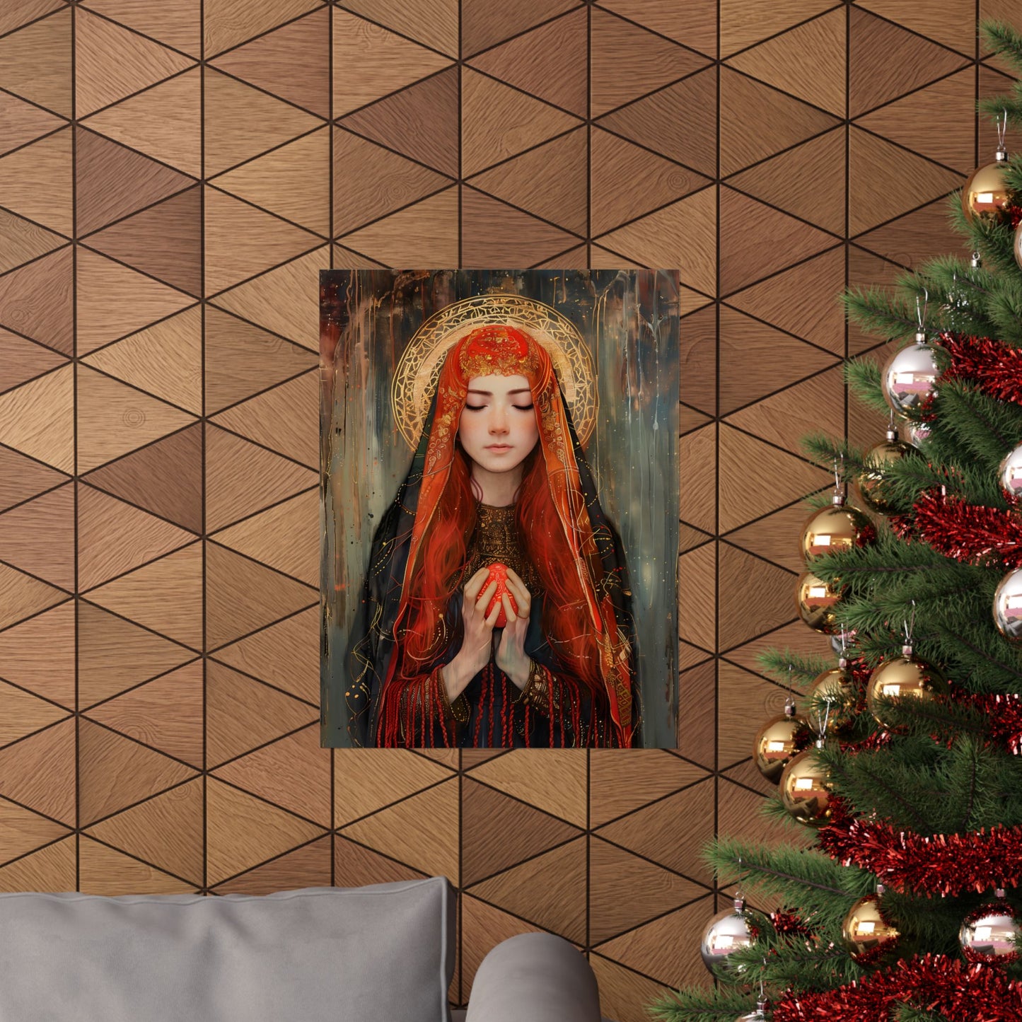 Devotion of Mary Magdalene - Saint Mary Magdalene and the Red Easter Egg - Sanctified Souls Print - Multiple Sizes - Premium Posters