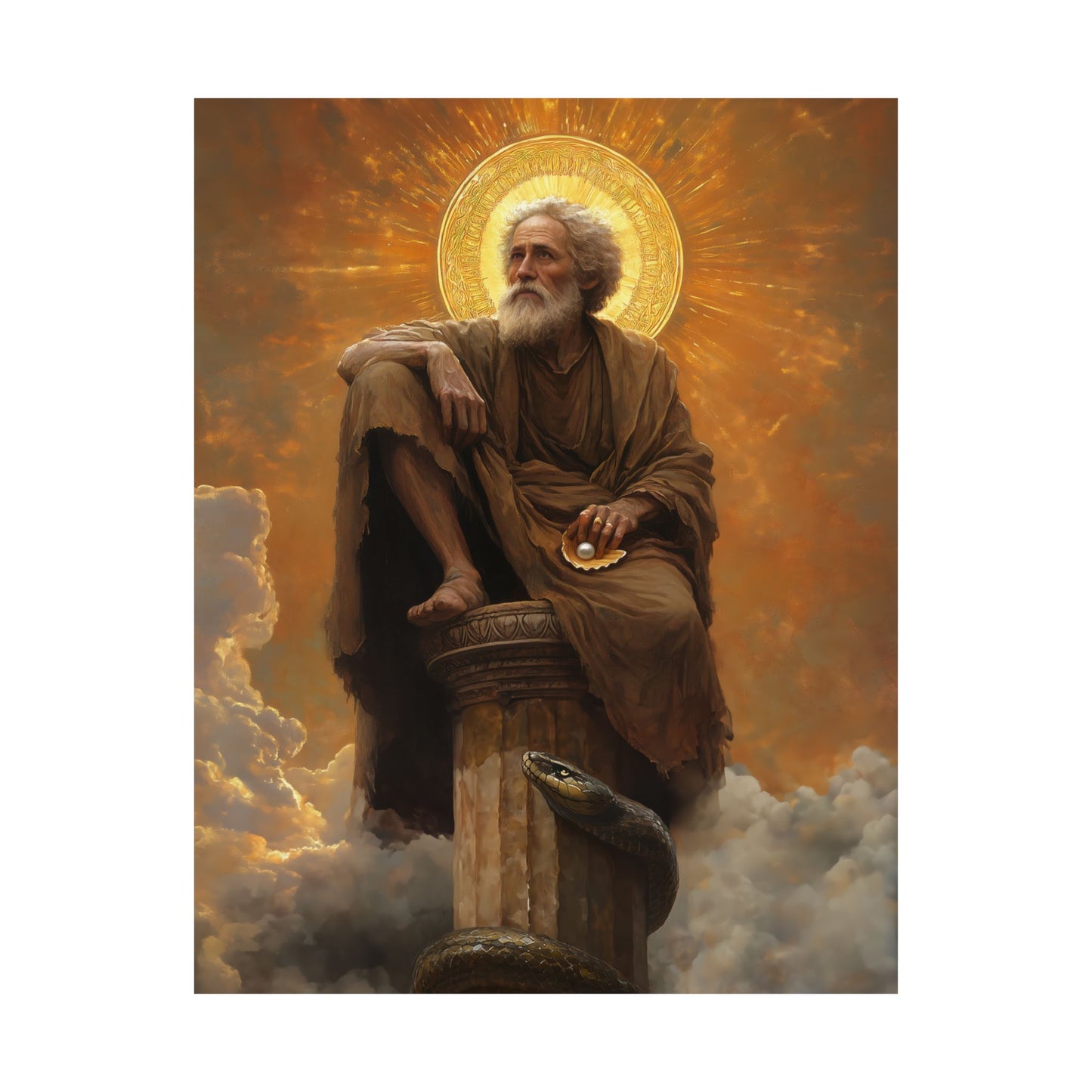 Saint Simeon Stylites - Sanctified Souls Print - Multiple Sizes - Premium Posters - Catholic Art - Christian Home Decor Artwork