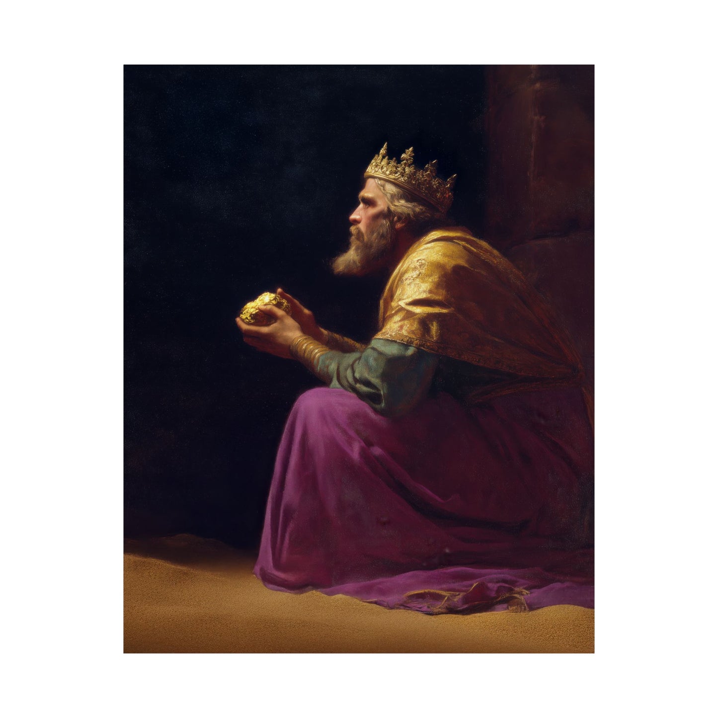 Melchior and the Gift Fit for a King - 3 Wise Men - Sanctified Souls Print - Multiple Sizes - Premium Matte Vertical Posters