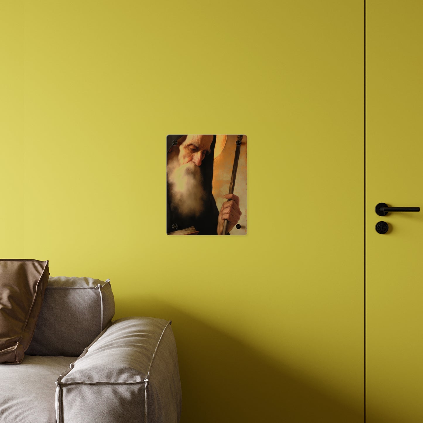 Saint Benedict Wall Art Panel - Ready to Hang Acrylic Print - Catholic Saint Art - Patron Saint Print - No Frame needed