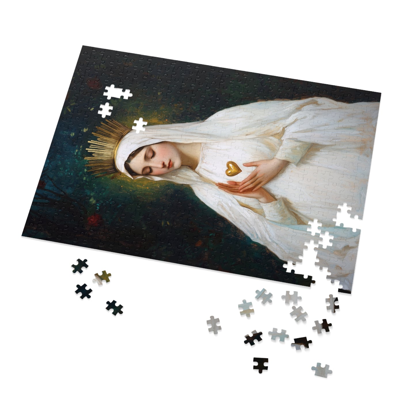 Our Lady of Beauraing - Our Lady of the Golden Heart - Marian Art - Puzzle - Keepsake Tin - Jigsaw Puzzle (30, 110, 252, 500,1000-Piece)