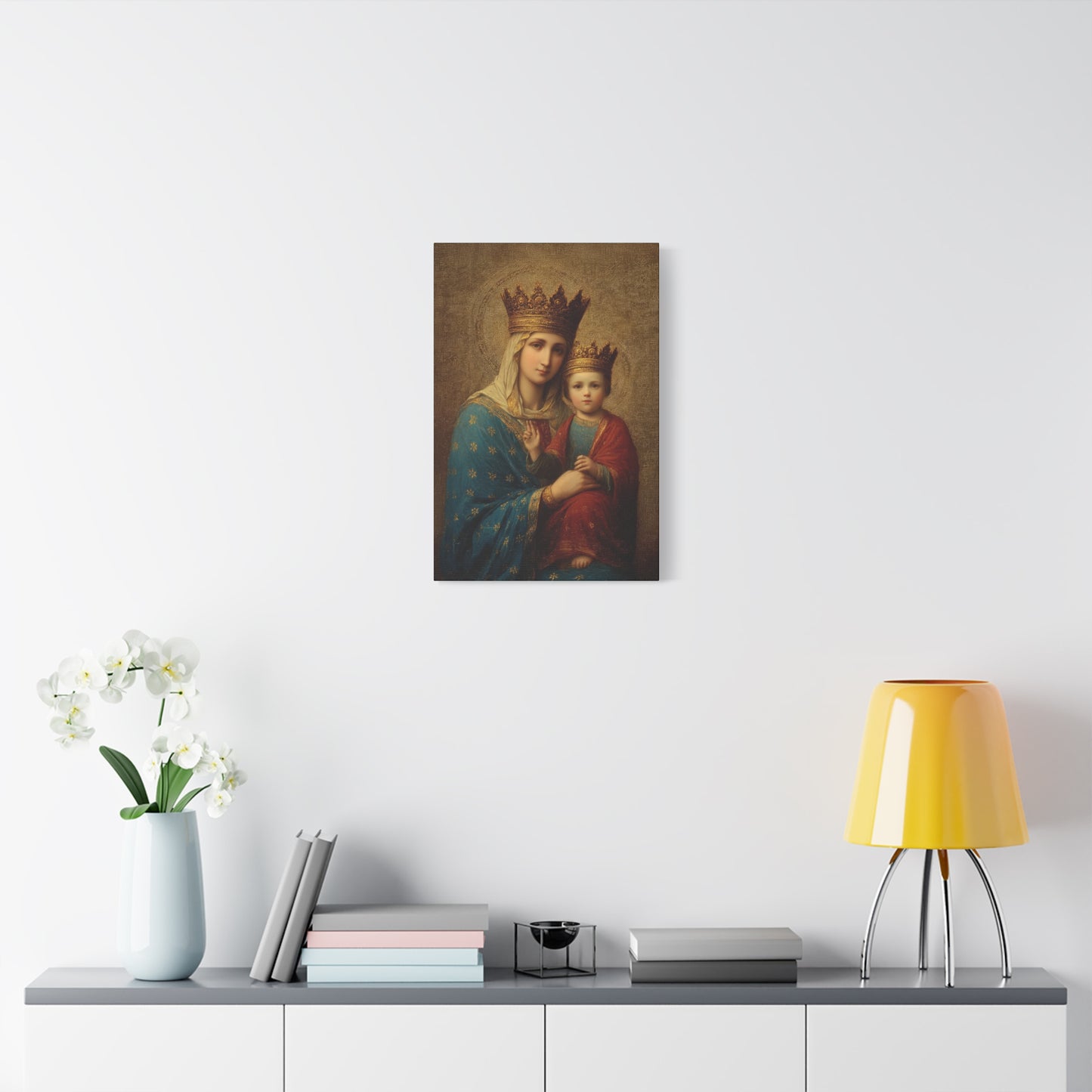 Madonna della Strada - Our Lady of the Way -  Museum Wrapped Canvas Print - Multiple Sizes - Catholic Home art Matte Canvas