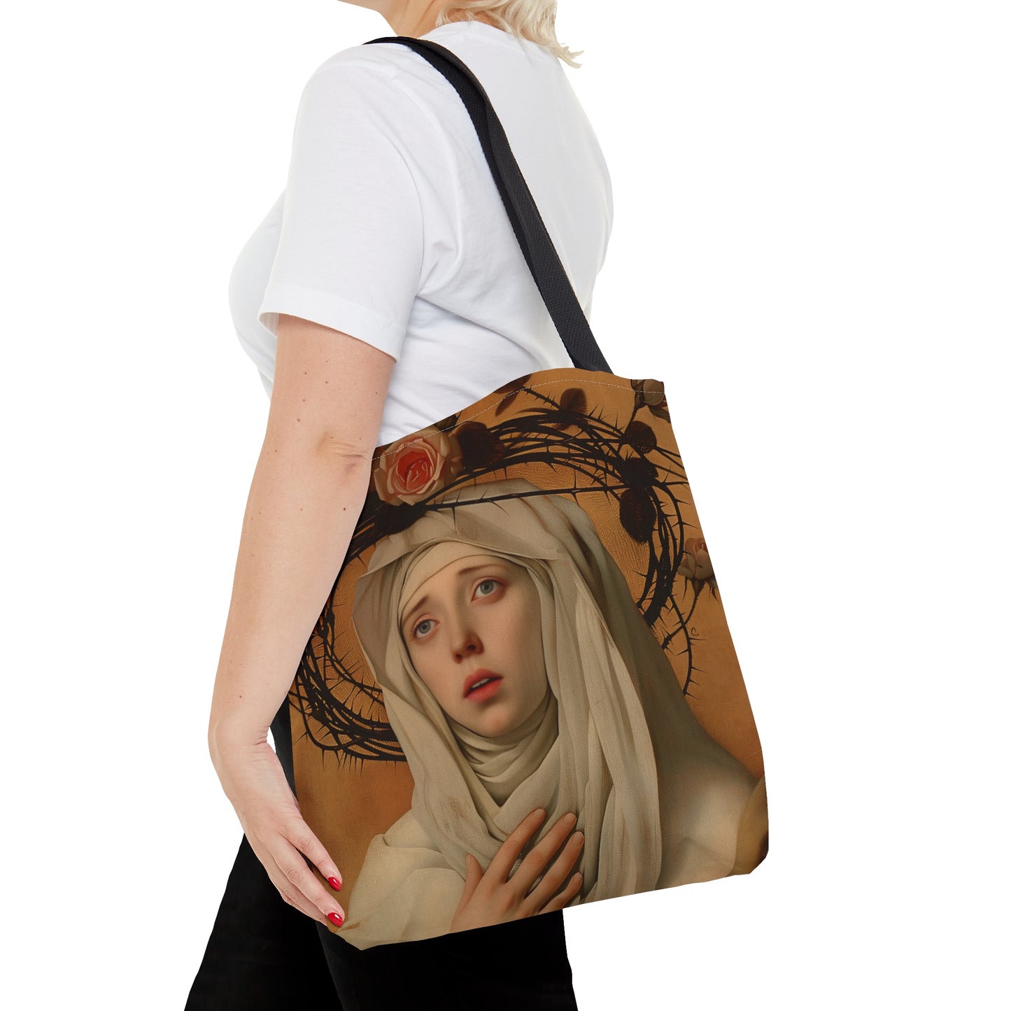 Saint Catherine de Ricci Tote Bag - Large Medium Small Faith Art Bag - Catholic Faith Art purse - Double Sided