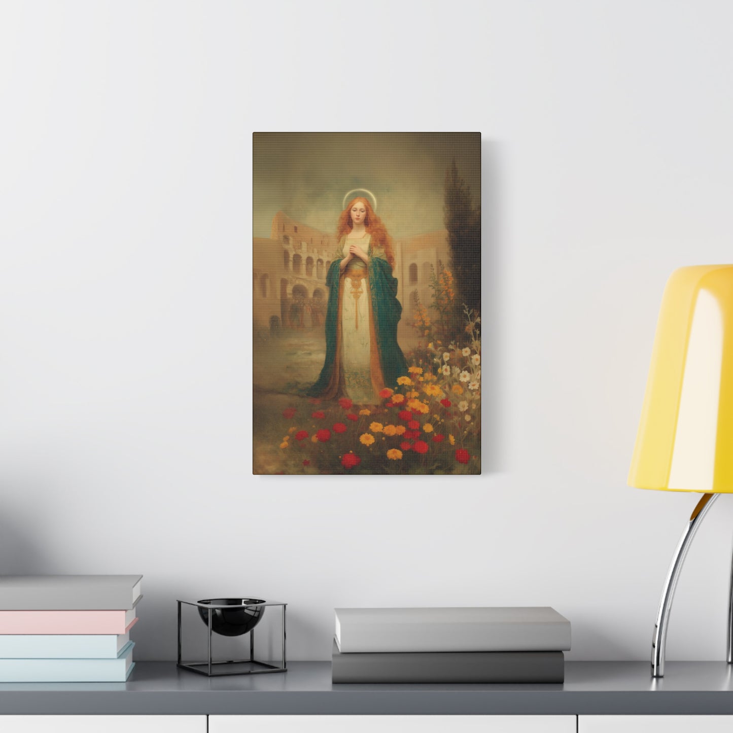 Saint Justina - Multiple Sizes - Catholic Home art - Museum Wrapped Canvas - Sanctified Souls Print - Catholic Martyr Art