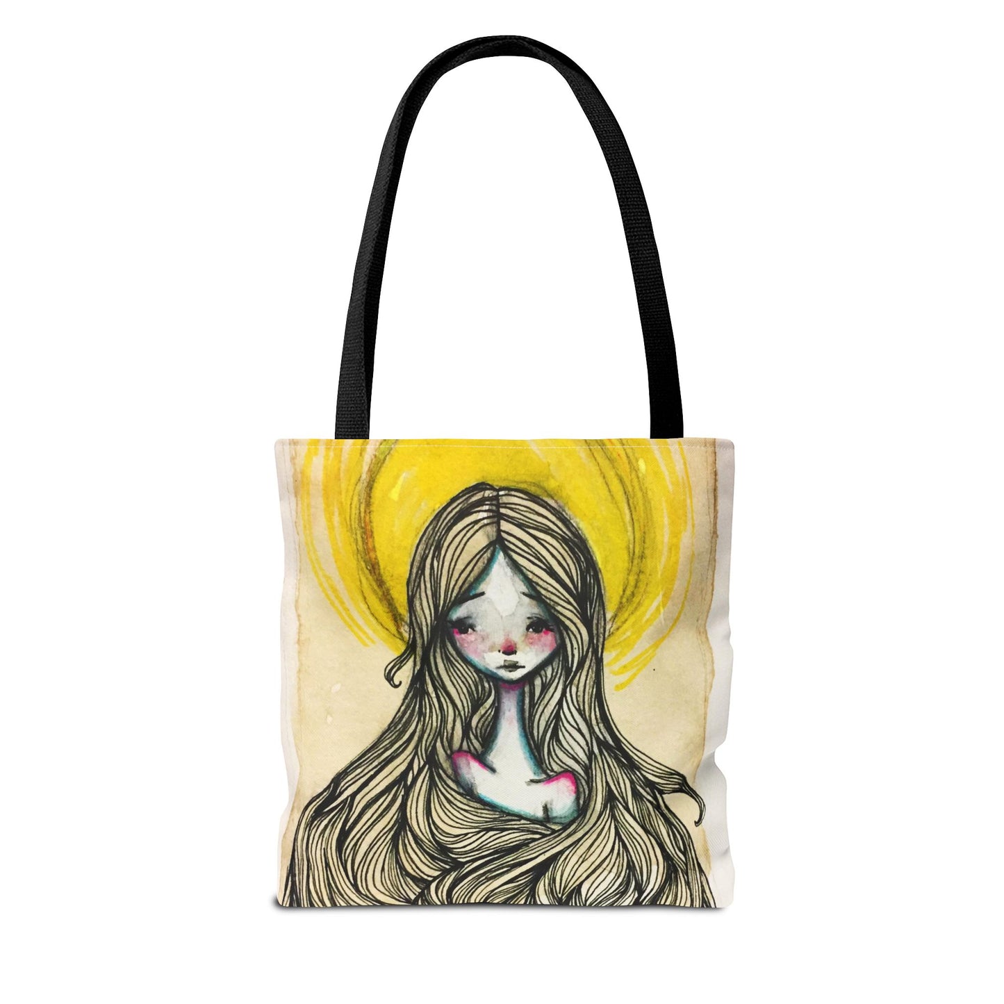 Saint Agatha of Sicily Tote - Hand-Drawn Catholic Art - Prayer Bag | Christian Devotional Tote | Sanctified Solocosmo Religious Tote